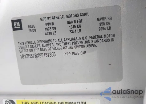 2009 Chevrolet Malibu Lt from USA, damaged, VIN 1G1ZH57BX9F157395